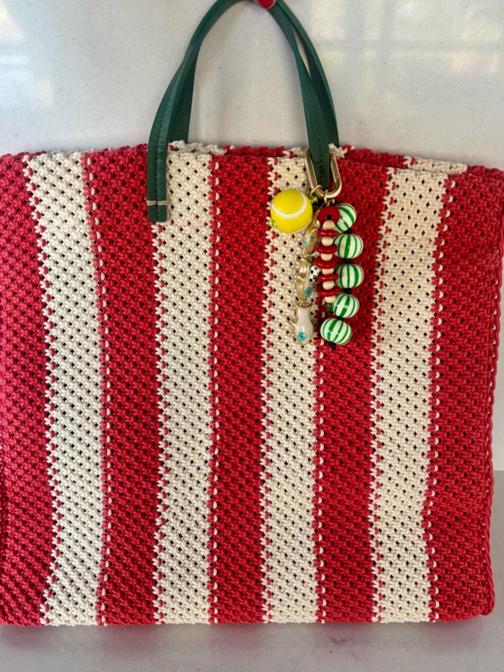 Clare V. Simple Crochet Tote with Le Match Fob